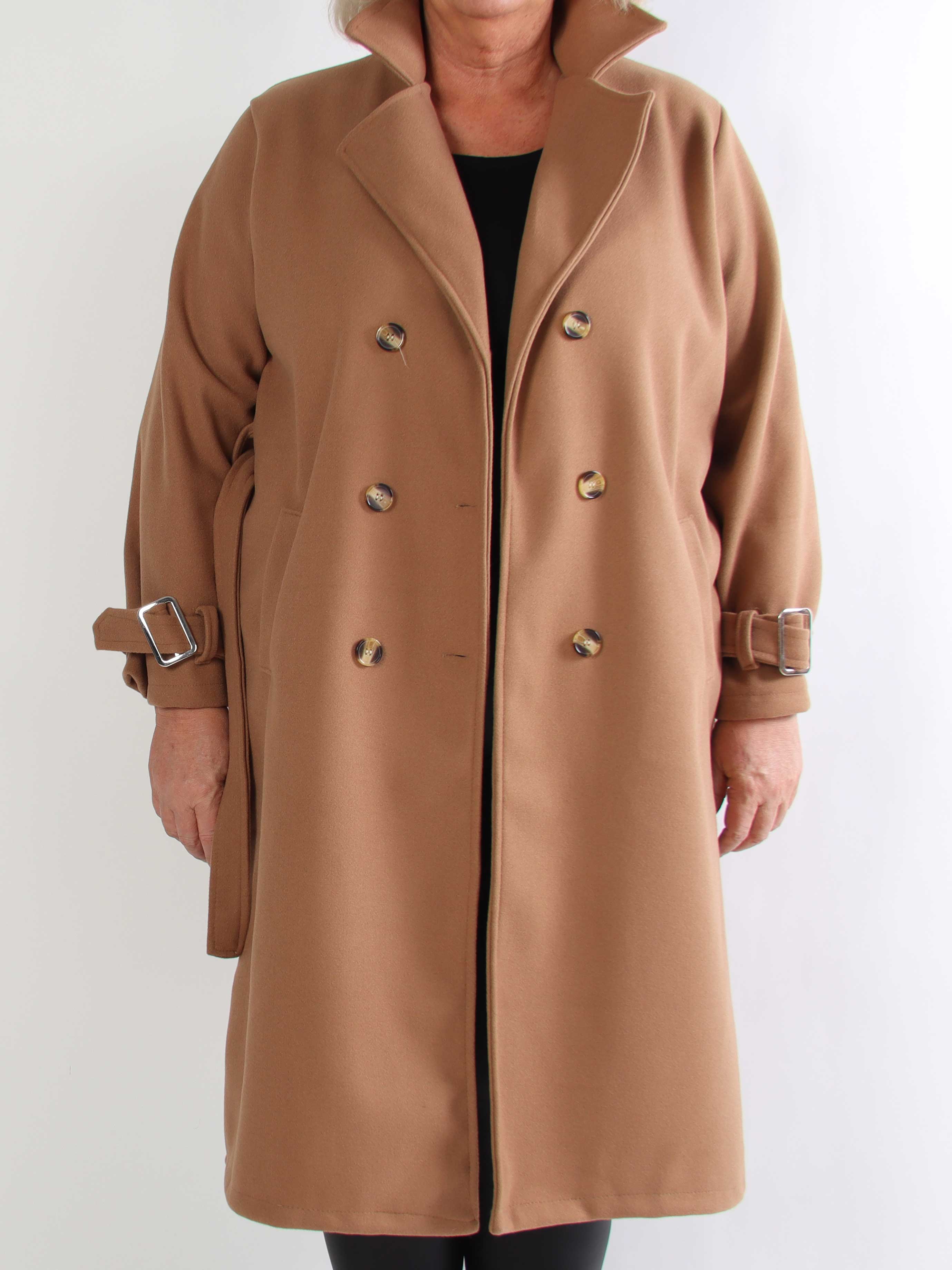 Sharpay Coat - Plus size trenchcoat med knytband